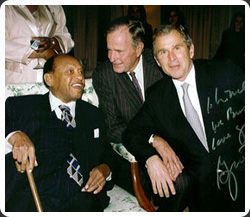 Lionel Hampton with former President George Bush and President George W. Bush.
