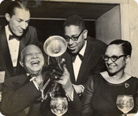 Leonard Feather, W.C. Handy, Dizzy Gillespie, and Irma Handy