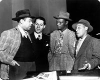 Duke Ellington, Leonard Feather, Nat “King” Cole, and Johnny Hodges
